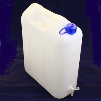 Jerrycan 20 liter+kraan wit