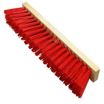 Bezem rood nylon 400 mm