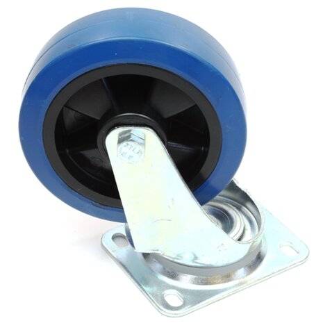 Zwenkwiel 160 mm blauw