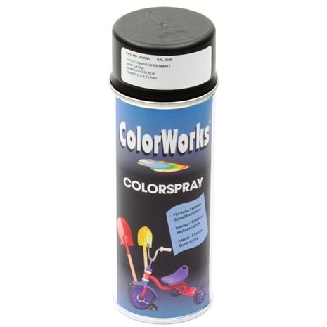 Spuitbus Colorworks zwart zijdeglans